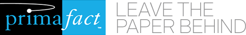 Primafact - Leave the Paper Behind Logo